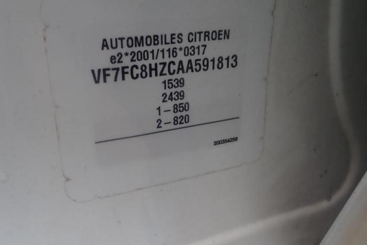 VIN: VF7FC8HZCAA591813 CITROEN C3 5P ENTREPRISE (2 SEATS) 2010