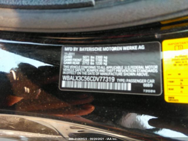 VIN: WBALX3C56CDV77319 BMW 6 2012