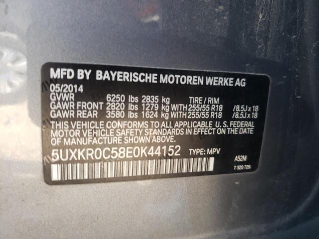 VIN: 5UXKR0C58E0K44152 BMW X5 XDRIVE3 2014