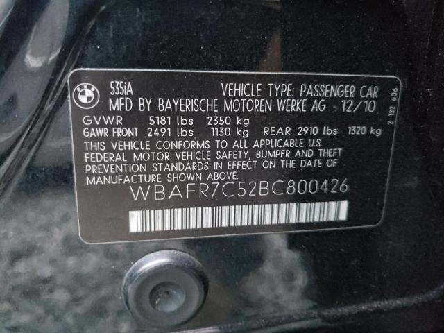 VIN: WBAFR7C52BC800426 BMW 535 I 2011