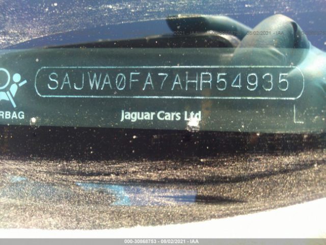 VIN: SAJWA0FA7AHR54935 Jaguar XF 2010