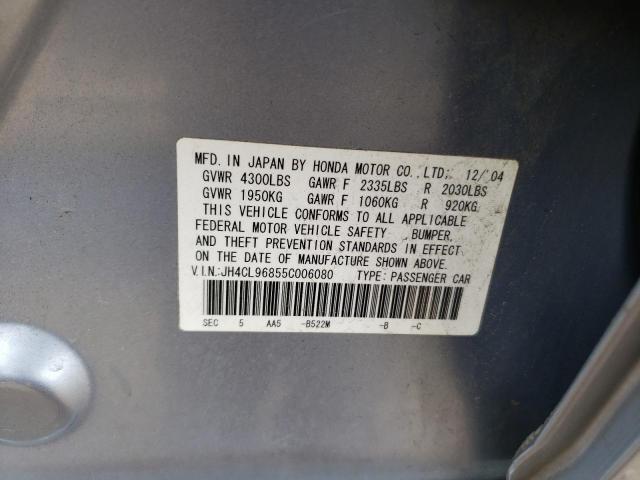 VIN: JH4CL96855C006080 Acura Tsx 2005