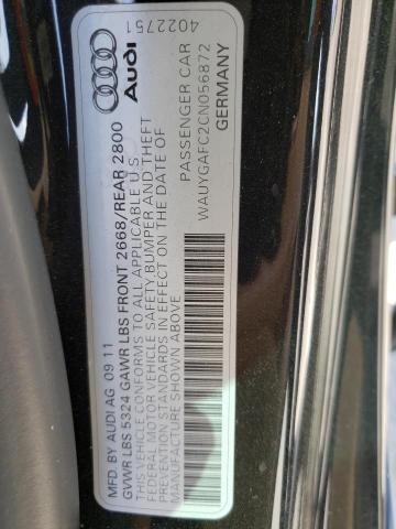 VIN: WAUYGAFC2CN056872 Audi A7 Premium 2012