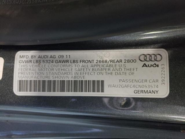 VIN: WAU2GAFC4CN053574 Audi A7 Prestig 2012