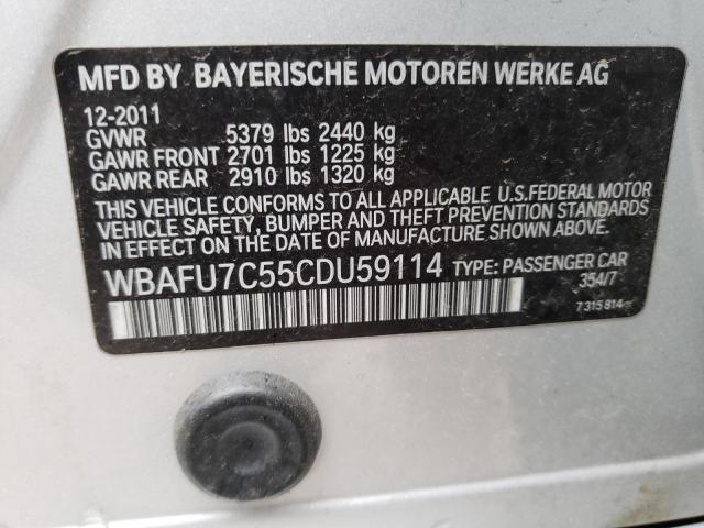 VIN: WBAFU7C55CDU59114 BMW 535 XI 2012