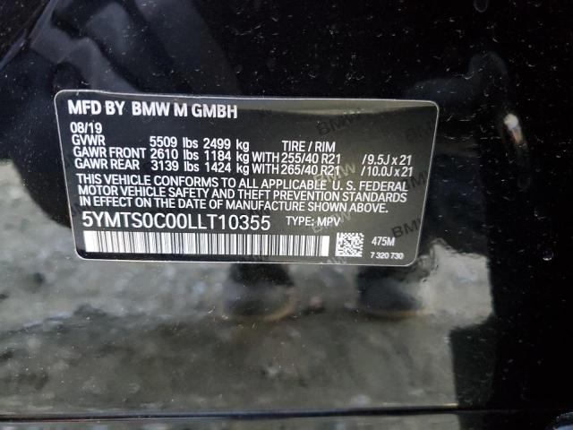 VIN: 5YMTS0C00LLT10355 BMW X3 M COMPE 2020