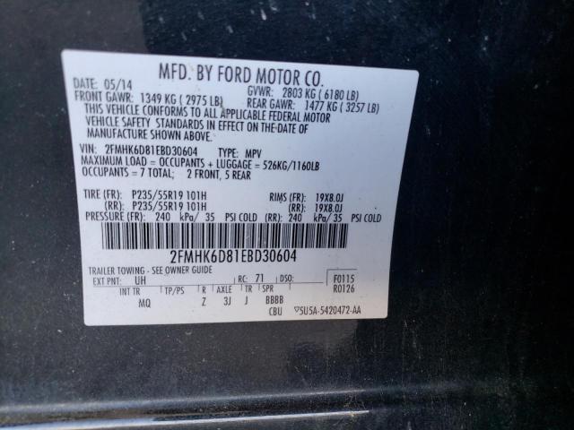 VIN: 2FMHK6D81EBD30604 Ford Flex Limit 2014
