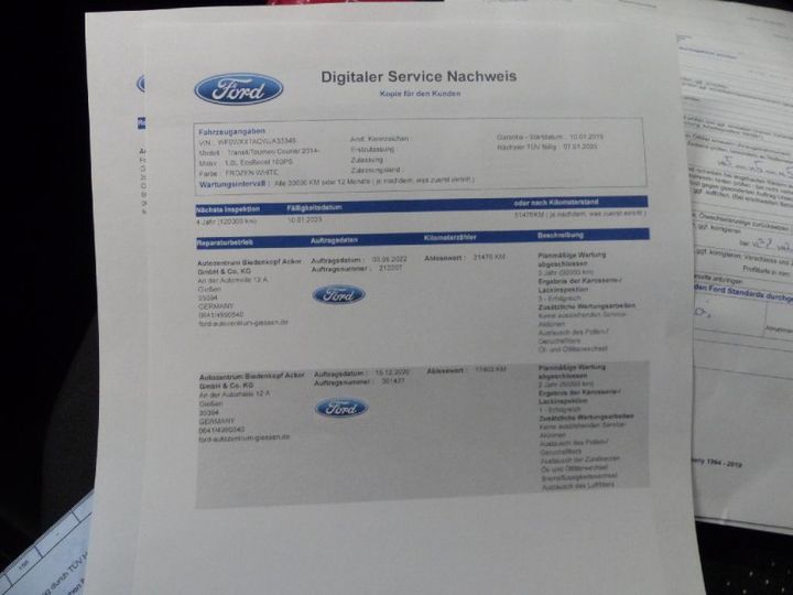 VIN: WF0WXXTACWJA33345 FORD TRANSIT COURIER 1.0 ECOBOOST TREND 2019
