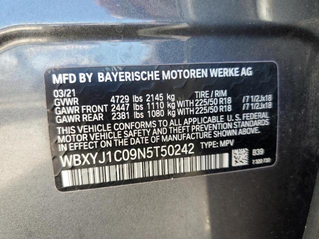 VIN: WBXYJ1C09N5T50242 BMW X2 XDRIVE2 2022