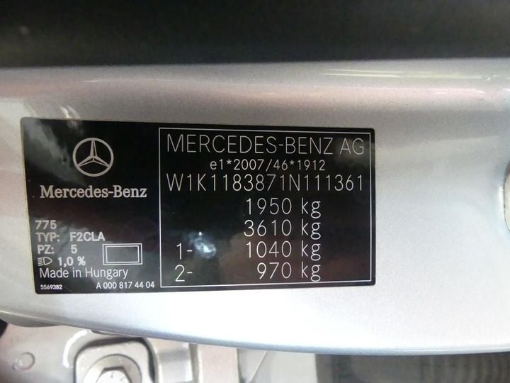 VIN: W1K1183871N111361 Mercedes-Benz CLA COUPE 2020