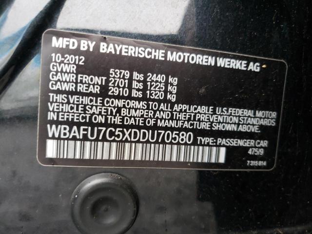 VIN: WBAFU7C5XDDU70580 BMW 5 SERIES 2013