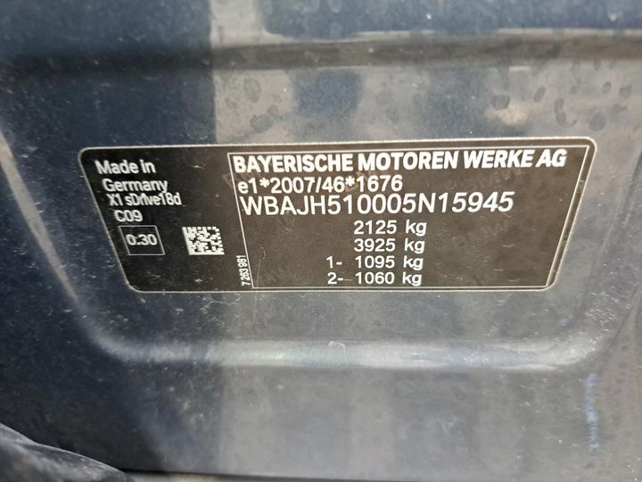VIN: WBAJH510005N15945 BMW X1 2019